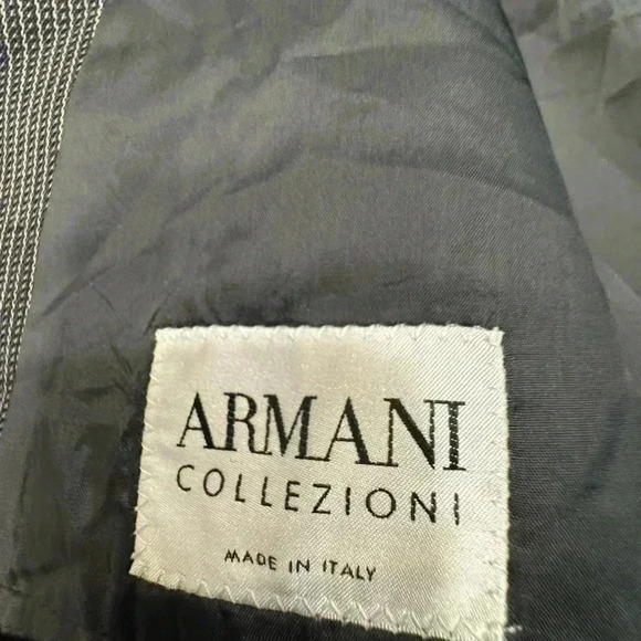 Armani Collezioni men’s dark gray striped wool blazer size 46R - Picture 7 of 13
